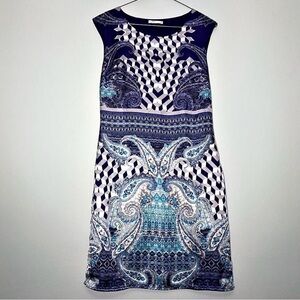 Elegant Blue Patterned Dress